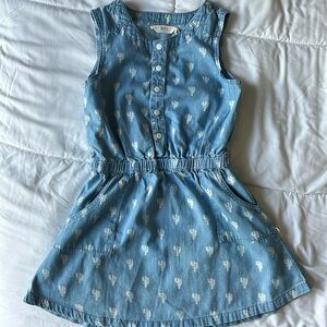 Little eleven Paris sleeveless denim cactus dress